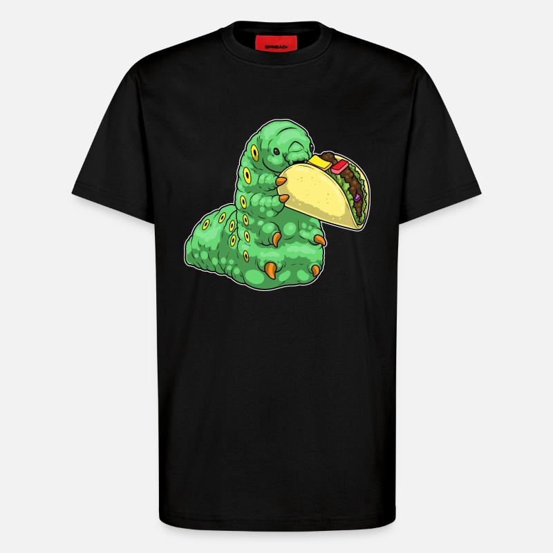 Raupe Taco - T-Shirt - made by SPREAD - SOLID BLACK