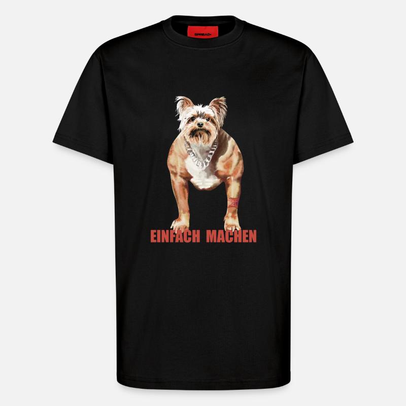 Humorvoller Doggynator mit Spruch - T-Shirt - made by SPREAD - SOLID BLACK