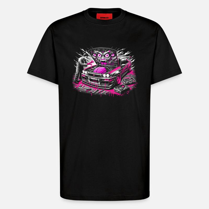 Neon Monster Auto Graffiti Design - T-Shirt - made by SPREAD - SOLID BLACK