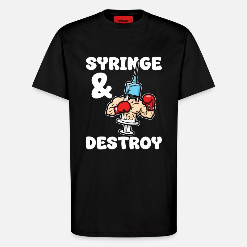 SPRITZEN UND ZERSTÖREN - KRANKENSCHWESTER GESCHENK - T-Shirt - made by SPREAD - SOLID BLACK