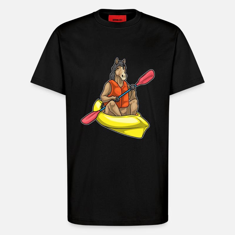 Pferd kleines Boot - T-Shirt - made by SPREAD - SOLID BLACK