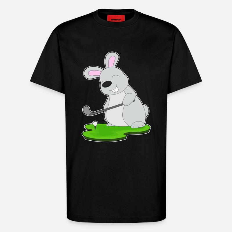 Hase Golf Golfschläger - T-Shirt - made by SPREAD - SOLID BLACK