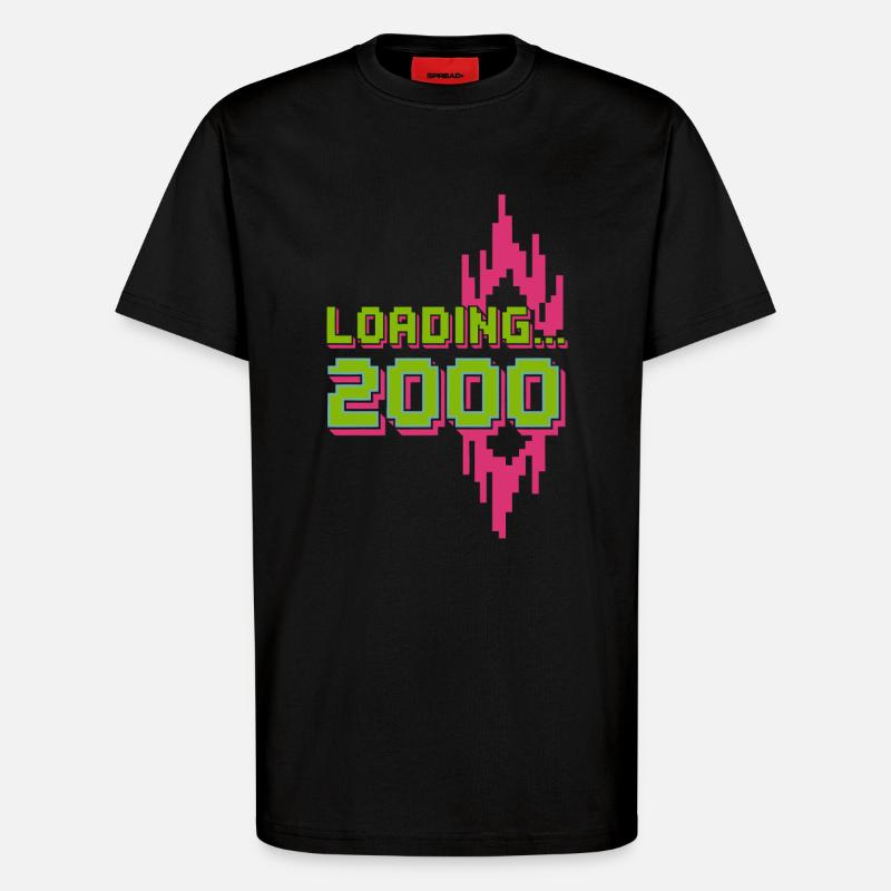 Retro Pixel Loading 2000 Design - T-Shirt - made by SPREAD - SOLID BLACK