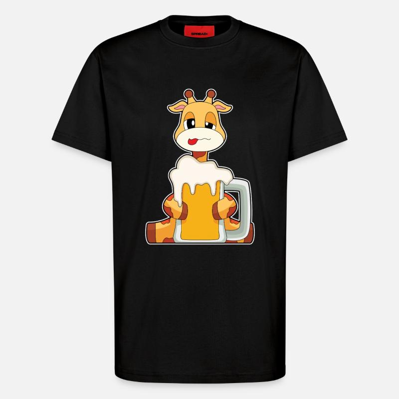 Giraffe Bierkrug Bier - T-Shirt - made by SPREAD - SOLID BLACK