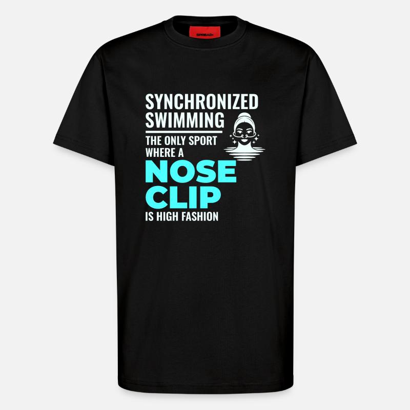 Synchronschwimmen Nasenklammer Mode - T-Shirt - made by SPREAD - SOLID BLACK