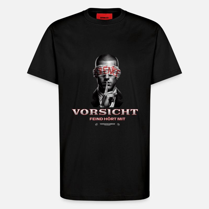 Witziges Schweigegelübde - T-Shirt - made by SPREAD - SOLID BLACK