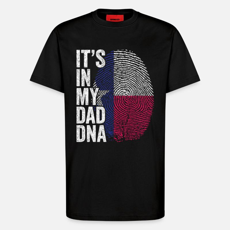 Drapeau Texas Empreinte Papa Texan - T-shirt bio décontracté fabriqué en UE - SOLID BLACK