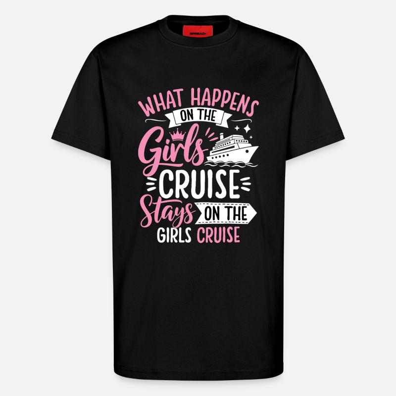 Mädchen Kreuzfahrt Spruch Design - T-Shirt - made by SPREAD - SOLID BLACK
