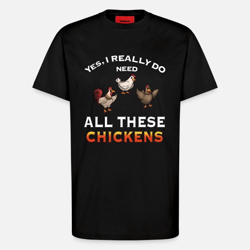 Humorous Chicken Illustration Statement - T-Shirt - made by SPREAD - SOLID BLACK