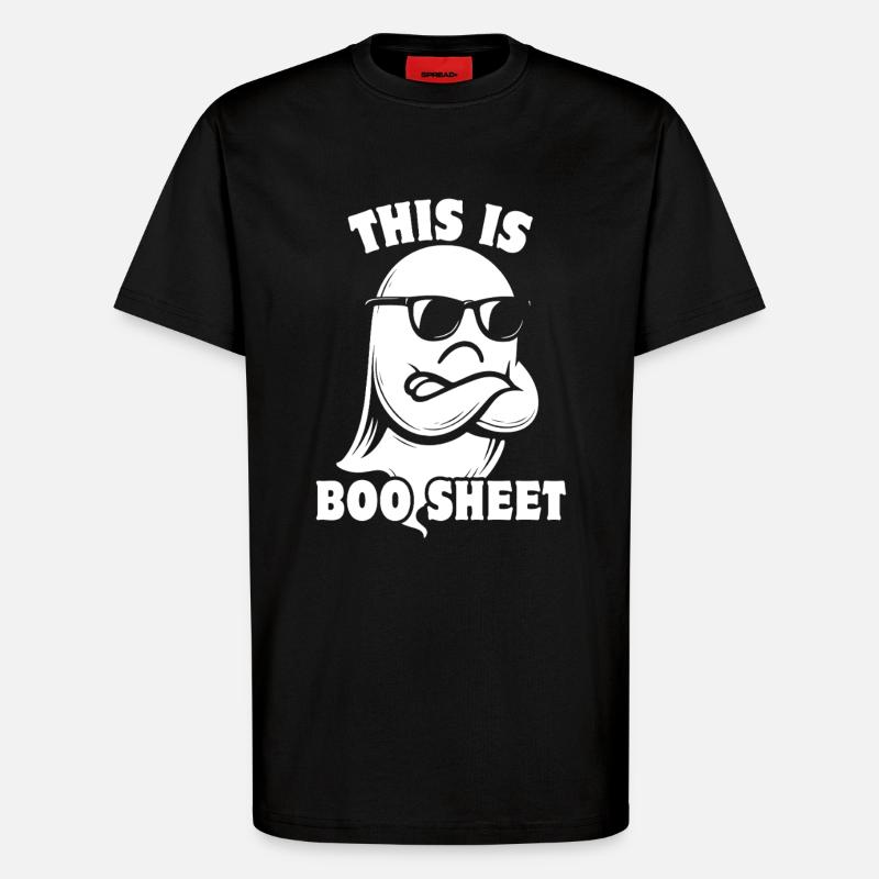 Halloween Geist - This is Boo Sheet - T-Shirt - made by SPREAD - SOLID BLACK