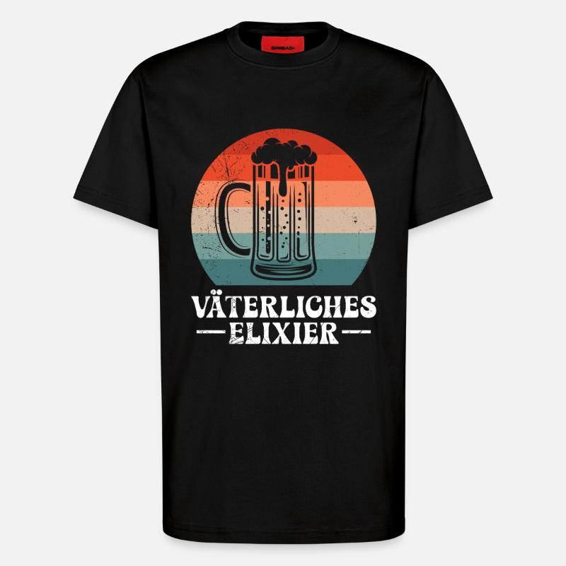 Vaterschaft VÄTERLICHES ELIXIER Lustiges - T-Shirt - made by SPREAD - SOLID BLACK