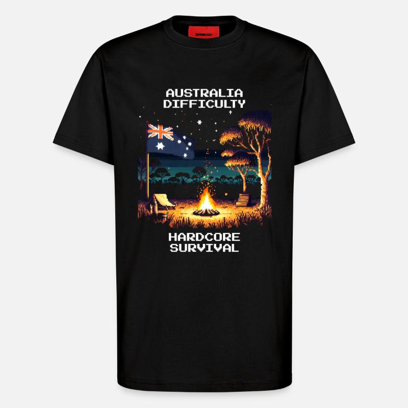 Australien: Hardcore-Survival | Outback - T-Shirt - made by SPREAD - SOLID BLACK