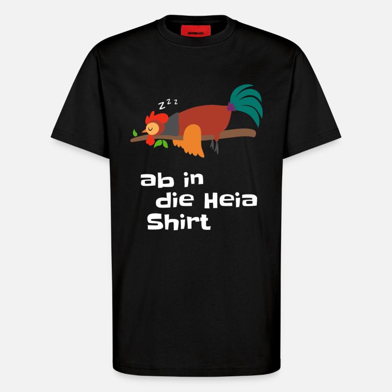 Barking rooster on branch - T-Shirt - made by SPREAD - SOLID BLACK