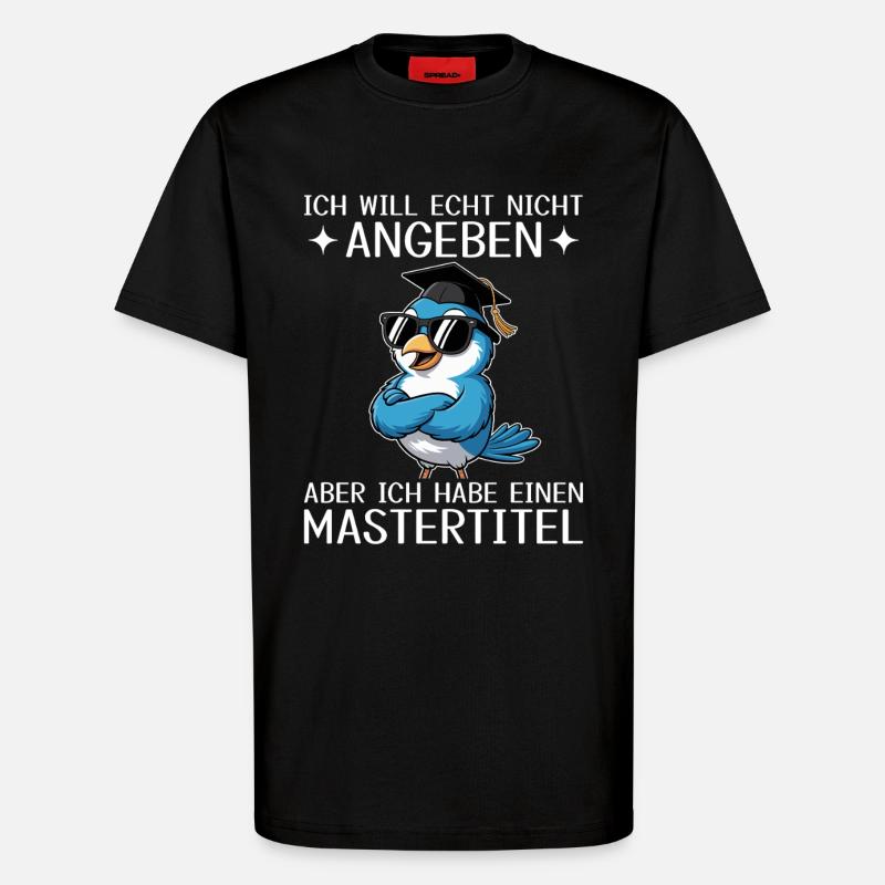 Master complété - Intitulé du Master - T-shirt bio décontracté fabriqué en UE - SOLID BLACK