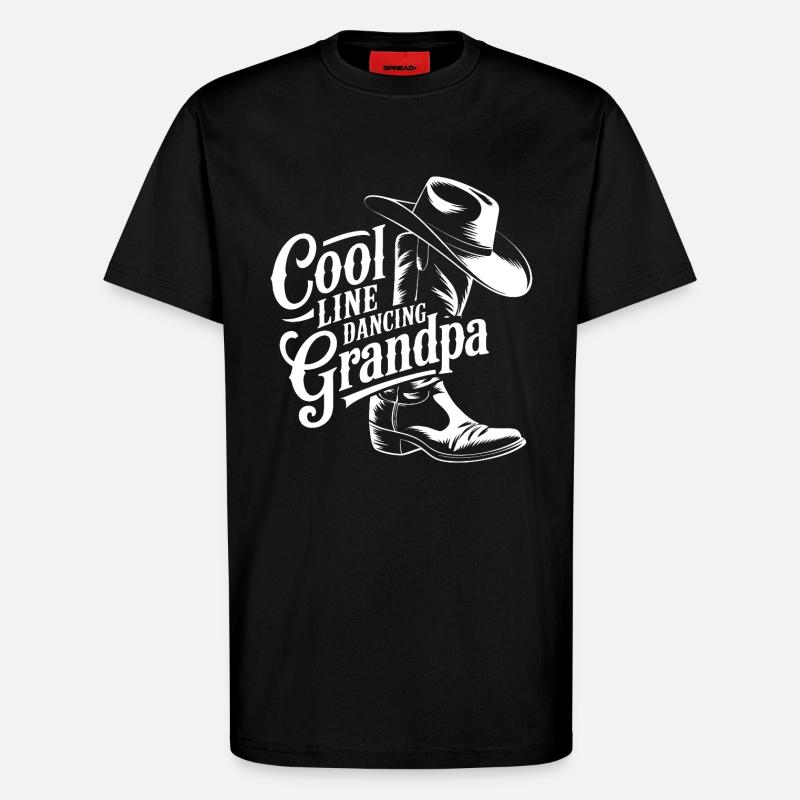 Conception de danse de grand-père cool - T-shirt bio décontracté fabriqué en UE - SOLID BLACK