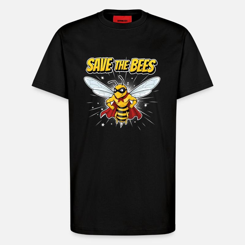 Devise du héros de l’abeille comique - T-shirt bio décontracté fabriqué en UE - SOLID BLACK