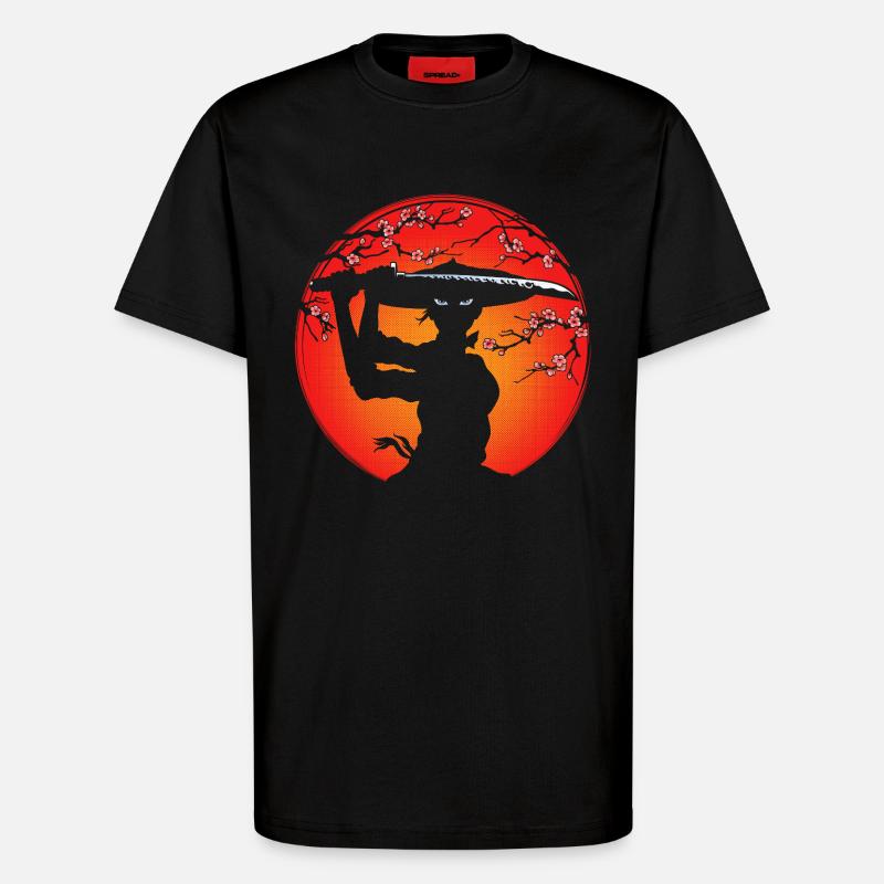Samurai-Mädchen - T-Shirt - made by SPREAD - SOLID BLACK