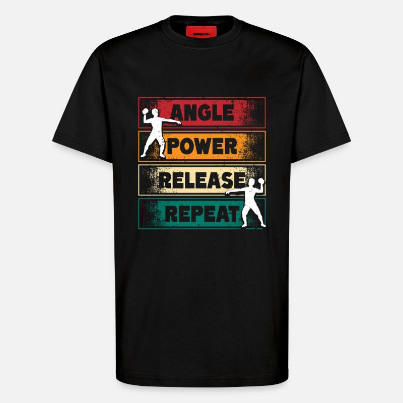 Kugelstoßen Kugelstoß Angle Power Release - T-Shirt - made by SPREAD - SOLID BLACK