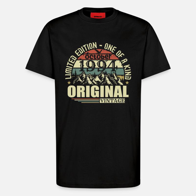 october 1994 - 31st birthday gift october - T-Shirt - made by SPREAD - SOLID BLACK