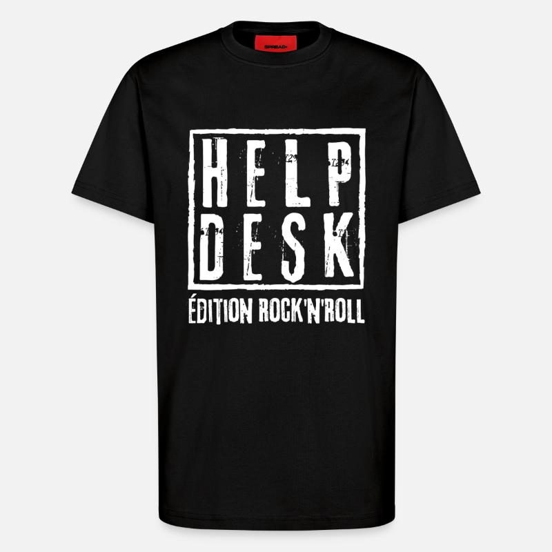 HELPDESK Rock N Roll Edition - T-Shirt - made by SPREAD - SOLID BLACK