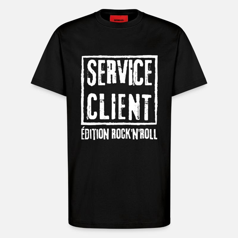 SERVICE CLIENT Edition Rock N Roll - T-shirt bio décontracté fabriqué en UE - SOLID BLACK