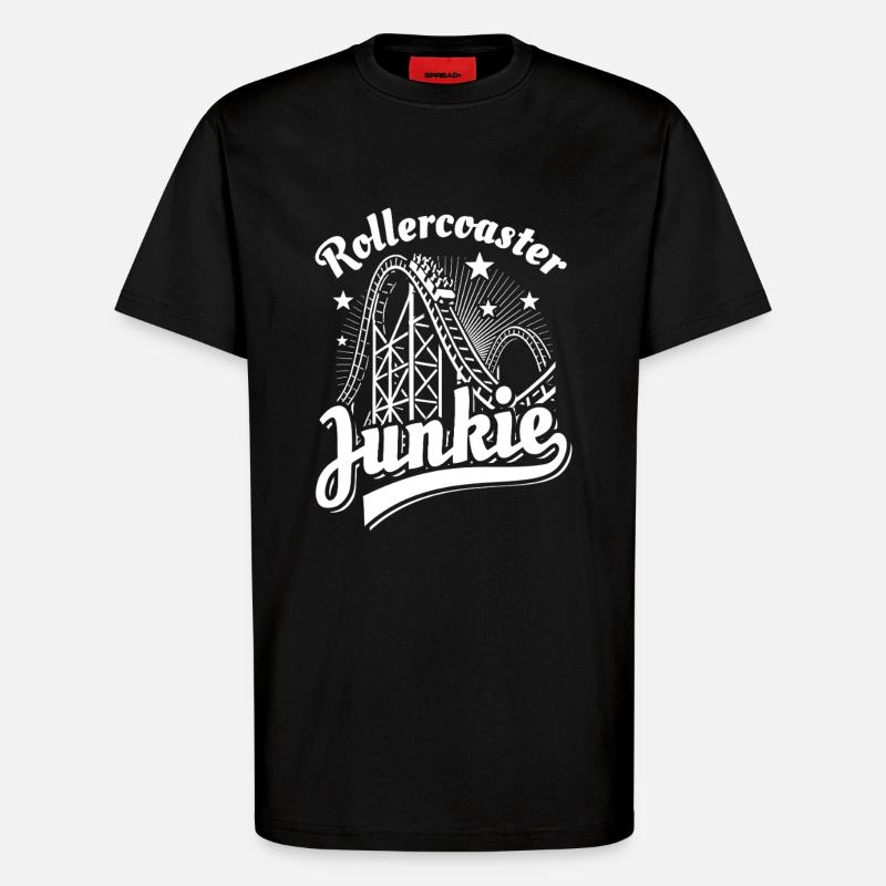 Rollercoaster Junkie - Roller Coaster - Loop - T-Shirt - made by SPREAD - SOLID BLACK