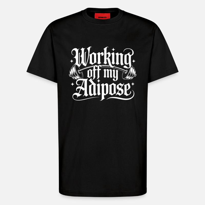 Workout Design mit Hantel - T-Shirt - made by SPREAD - SOLID BLACK