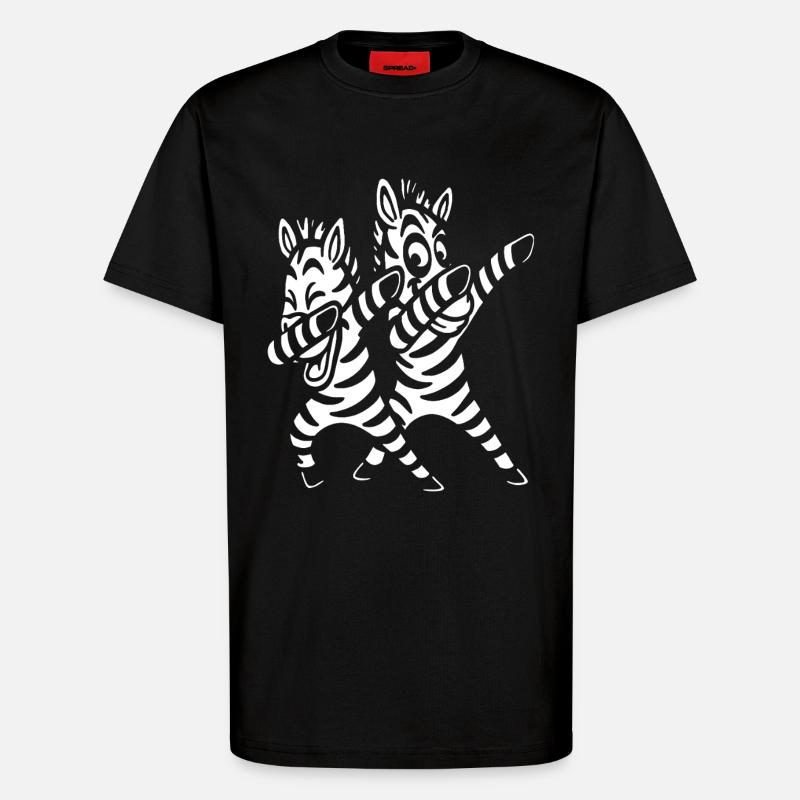 Dabbing Zebras Tanzen - T-Shirt - made by SPREAD - SOLID BLACK