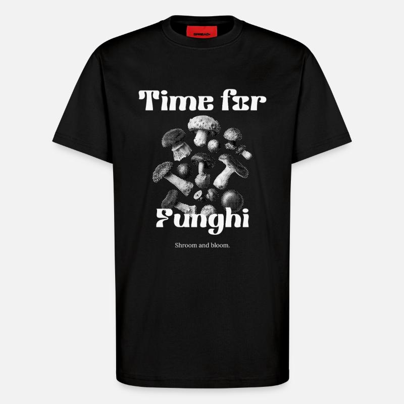 Champignons - Le temps des champignons - T-shirt bio décontracté fabriqué en UE - SOLID BLACK