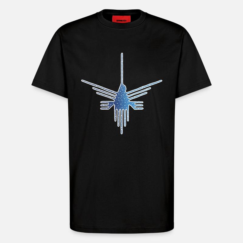 Nazca-Vogel auf Sternenhintergrund - T-Shirt - made by SPREAD - SOLID BLACK