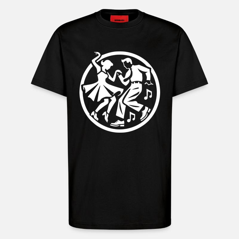 Rock 'n' Roll Silhouette Design - T-Shirt - made by SPREAD - SOLID BLACK