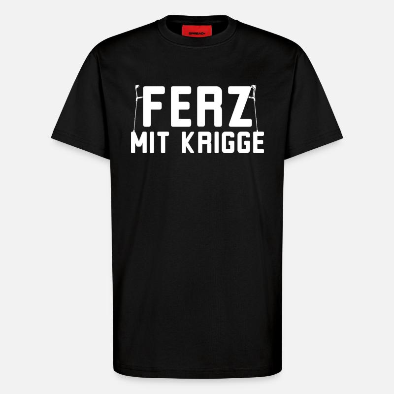 Ferz avec Krigge Dialecte hessois - T-shirt bio décontracté fabriqué en UE - SOLID BLACK