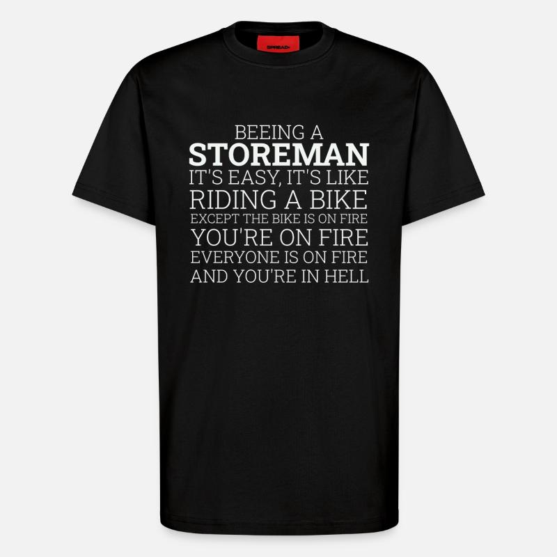 Storeman à vélo - T-shirt bio décontracté fabriqué en UE - SOLID BLACK