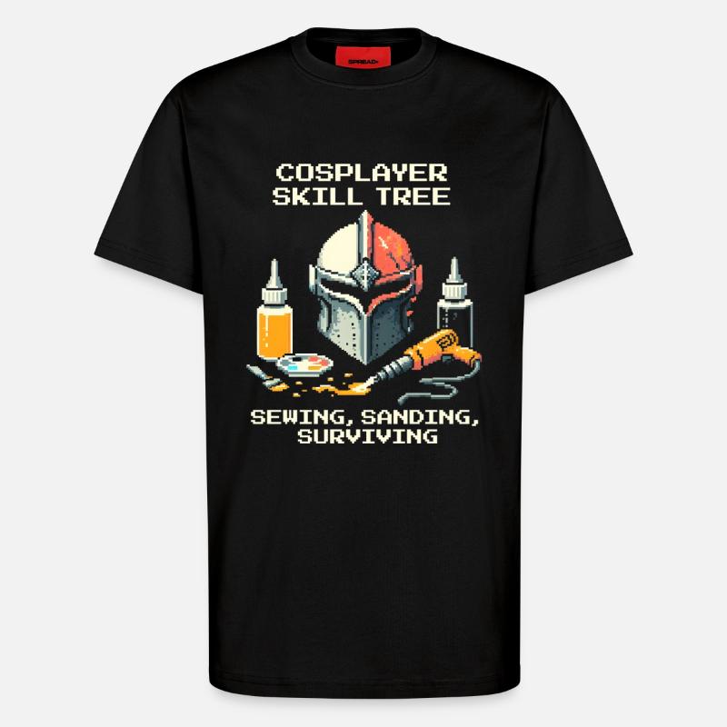 Skilltree: Sewing, Sanding, Survival | Cosplay - T-Shirt - made by SPREAD - SOLID BLACK