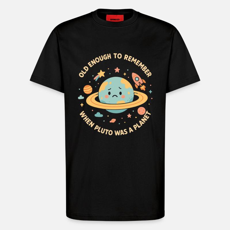 Pluto Planet Astronomy Funny Space Design - T-Shirt - made by SPREAD - SOLID BLACK