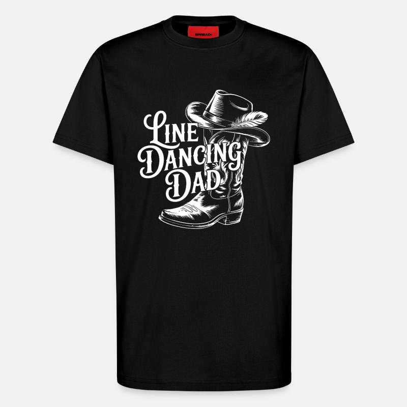 Papa Linedancing Western - T-Shirt - made by SPREAD - SOLID BLACK