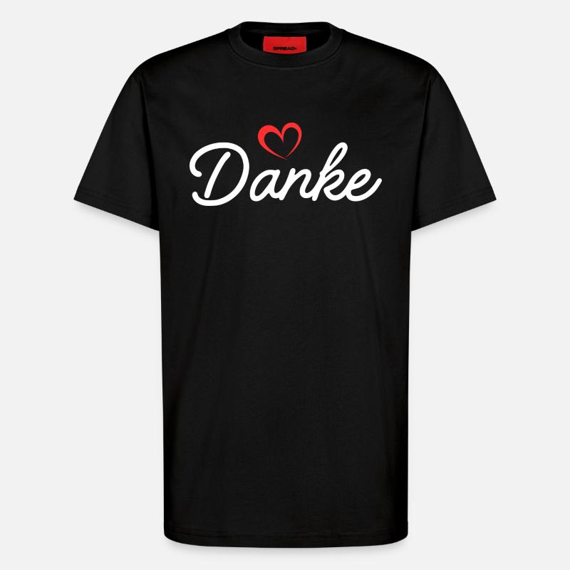 Danke Herz Script - T-Shirt - made by SPREAD - SOLID BLACK