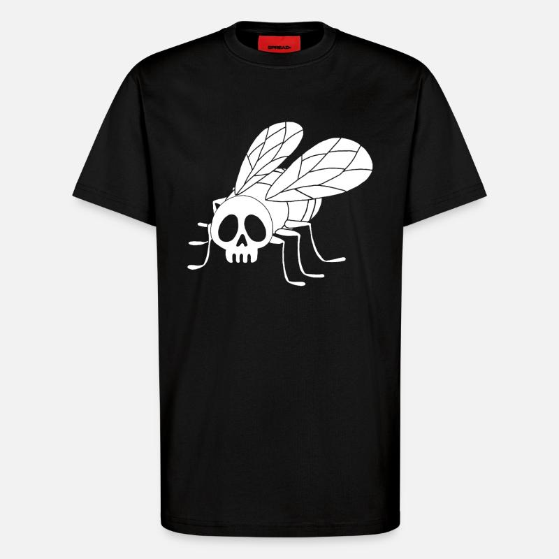 Fly Skull (weiß) - T-Shirt - made by SPREAD - SOLID BLACK