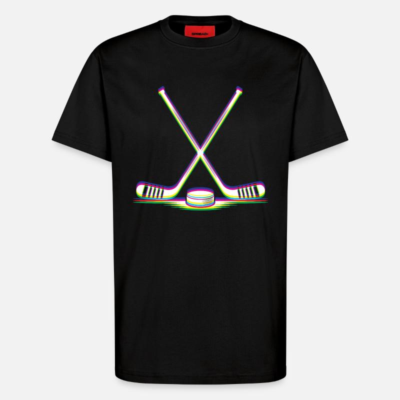 EDM Techno Hockeyschläger Rave Hockey - T-Shirt - made by SPREAD - SOLID BLACK