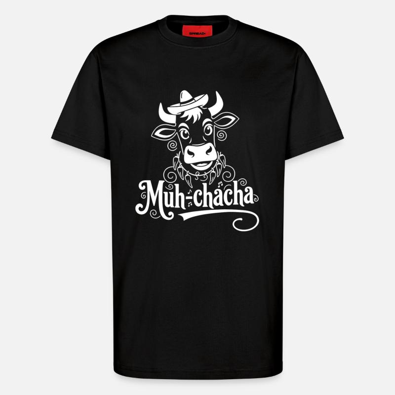 Muh-ChaCha Kuh mit Schnörkeln - T-Shirt - made by SPREAD - SOLID BLACK