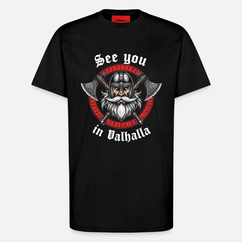 Valhalla Vikinger Krieger - T-Shirt - made by SPREAD - SOLID BLACK