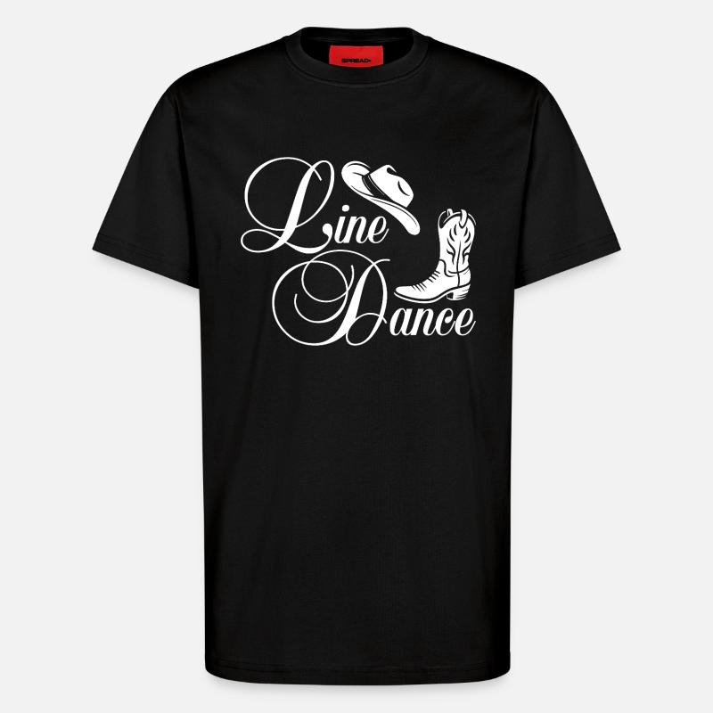 Line Dance Western Script - T-Shirt - made by SPREAD - SOLID BLACK