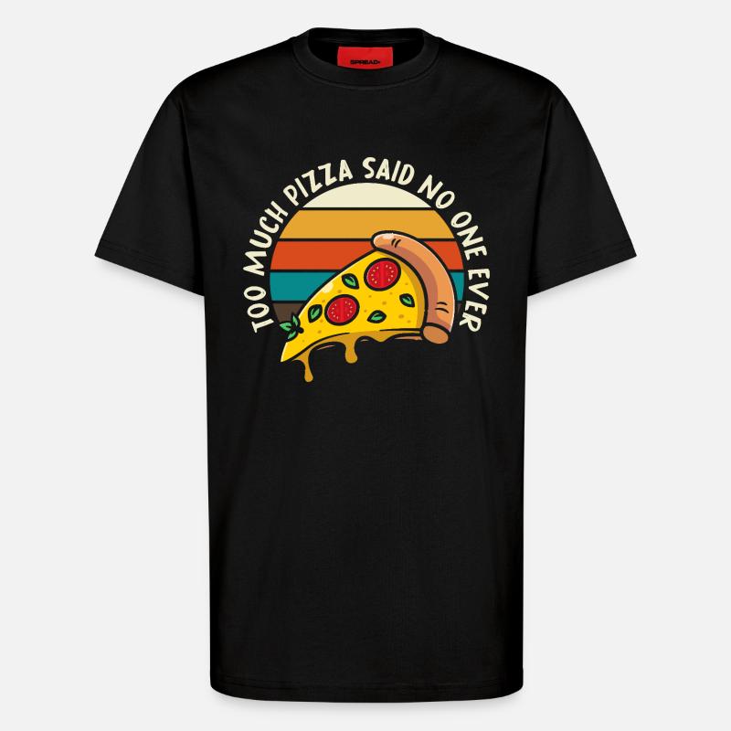 Pizza Meme Retro Sunset - T-Shirt - made by SPREAD - SOLID BLACK