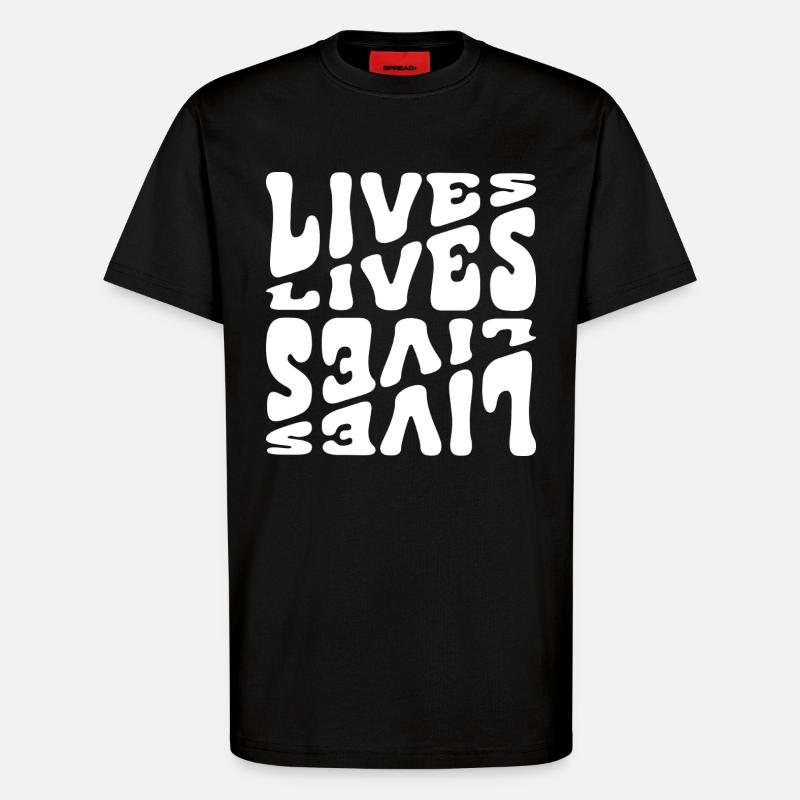 Lebendige Lebensmotive Text - T-Shirt - made by SPREAD - SOLID BLACK