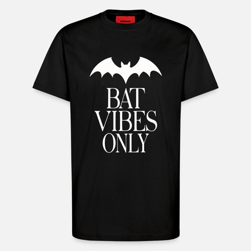 Bat Vibes Only – Goth Statement - T-Shirt - made by SPREAD - SOLID BLACK