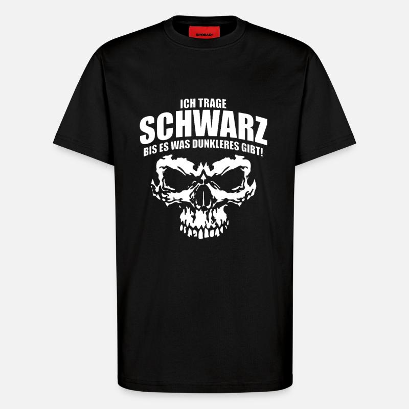 Schwarz Bis Dunkleres Schädel  - T-Shirt - made by SPREAD - SOLID BLACK