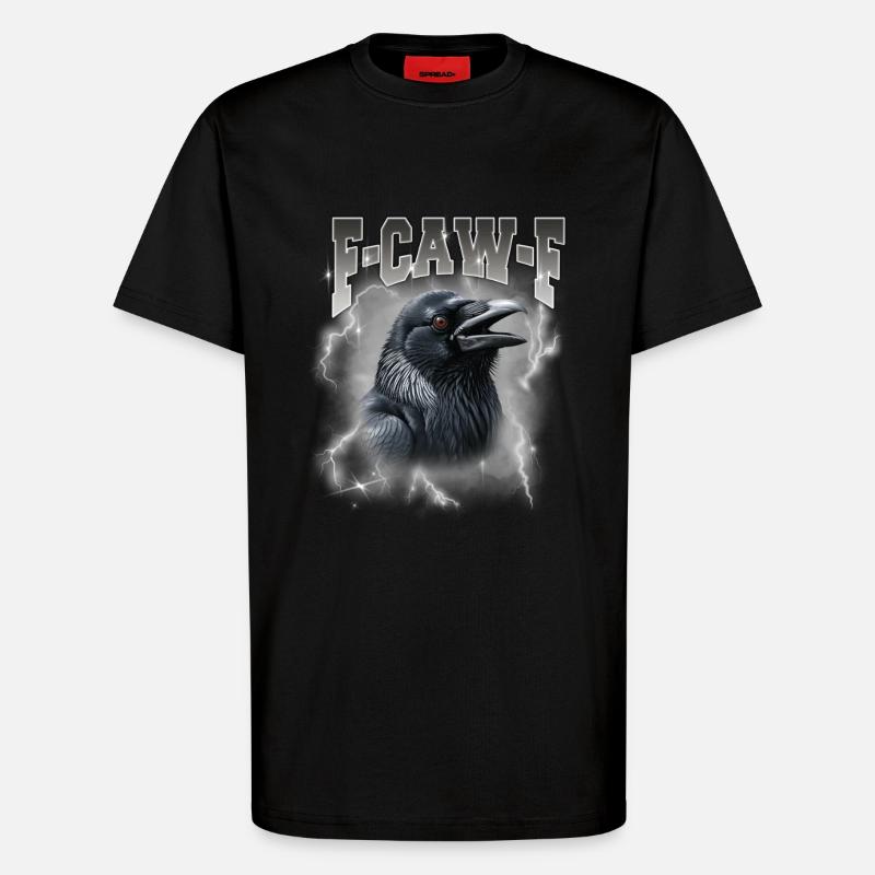 F-Caw-E Rabensturm Graphik - T-Shirt - made by SPREAD - SOLID BLACK