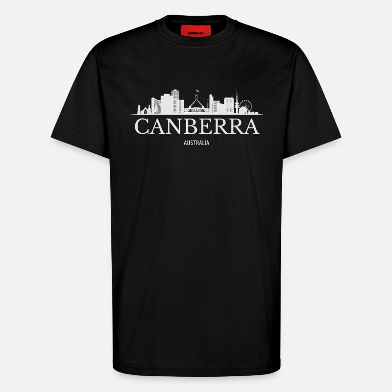 Canberra Skyline, Canberra Australia - T-Shirt - made by SPREAD - SOLID BLACK