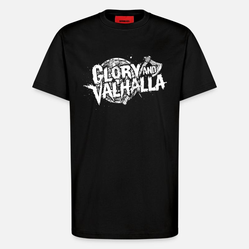 Glory and Valhalla - T-Shirt - made by SPREAD - SOLID BLACK