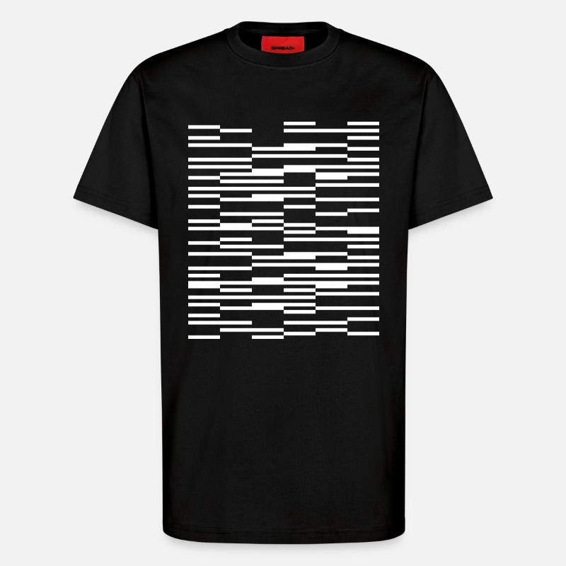 Conception de lignes géométriques abstraites - T-shirt bio décontracté fabriqué en UE - SOLID BLACK
